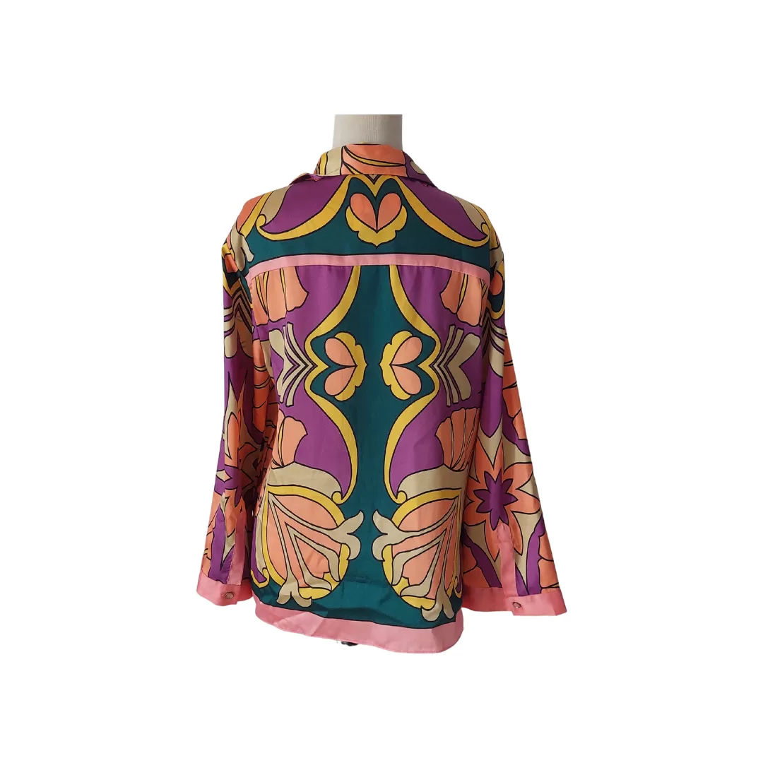 ZARA Multi-coloured Printed Satin Co-ord Set | Gently used |