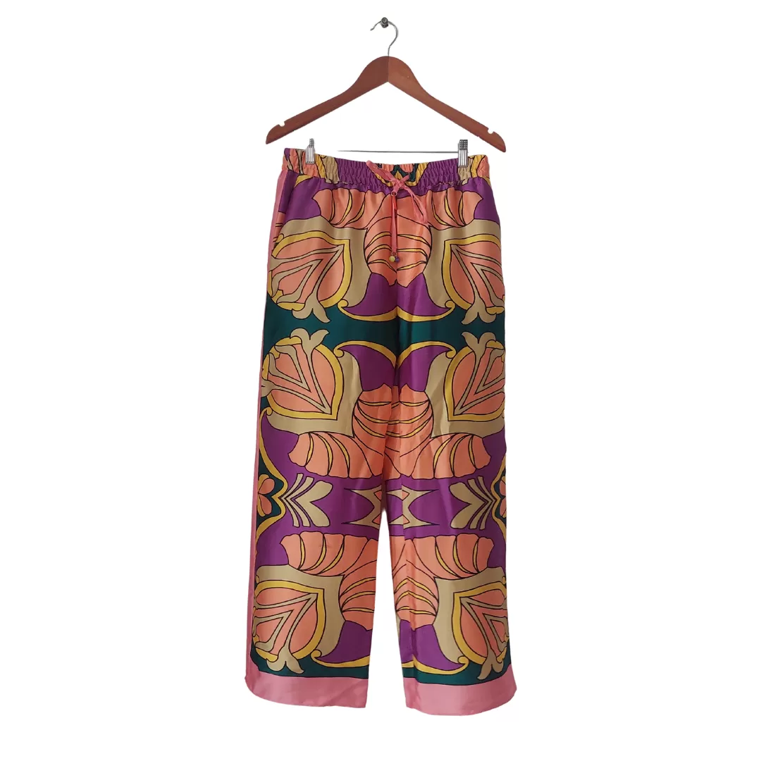 ZARA Multi-coloured Printed Satin Co-ord Set | Gently used |